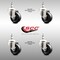 Service Caster 3 Inch 316SS Soft Rubber Wheel Swivel 3/8 Inch Threaded Stem Caster Set SCC SCC-SS316TS20S314-SRS-381615-4 - alternate 1